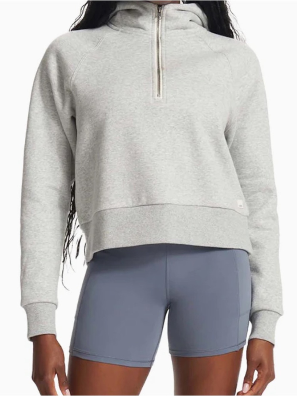 Vuori Light Gray Half-Zip Crew